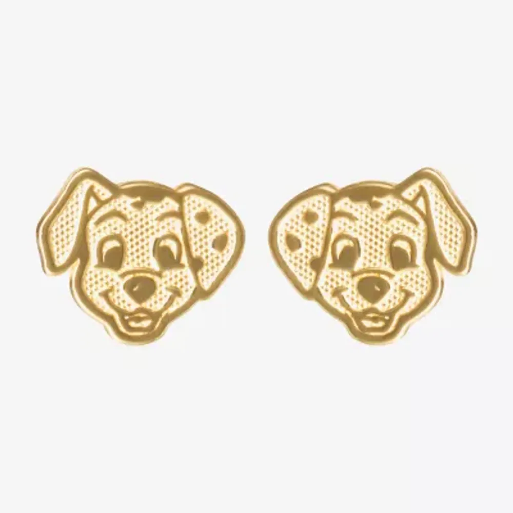 14K Gold 7.9mm 101 Dalmatians Stud Earrings