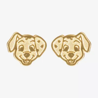 14K Gold 7.9mm 101 Dalmatians Stud Earrings