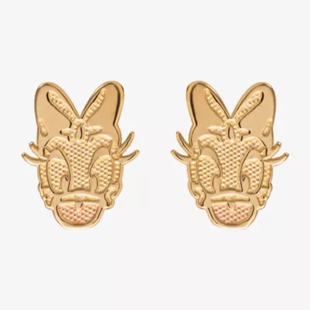 14K Gold 10.1mm Daisy Duck Mickey and Friends Mickey Mouse Clubhouse Stud Earrings