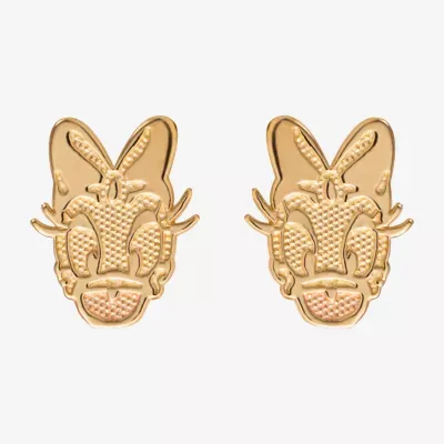 14K Gold 10.1mm Daisy Duck Mickey and Friends Mickey Mouse Clubhouse Stud Earrings