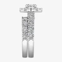 Signature By Modern Bride (G-H / Si2) Womens 3 CT. T.W. Lab Grown White Diamond 10K Gold Round Bridal Set