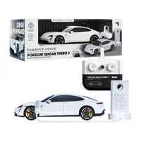 Sharper image Porsche Taycan Turbo S Remote Control Electric Car With LED Lights and USB-C Charging Station