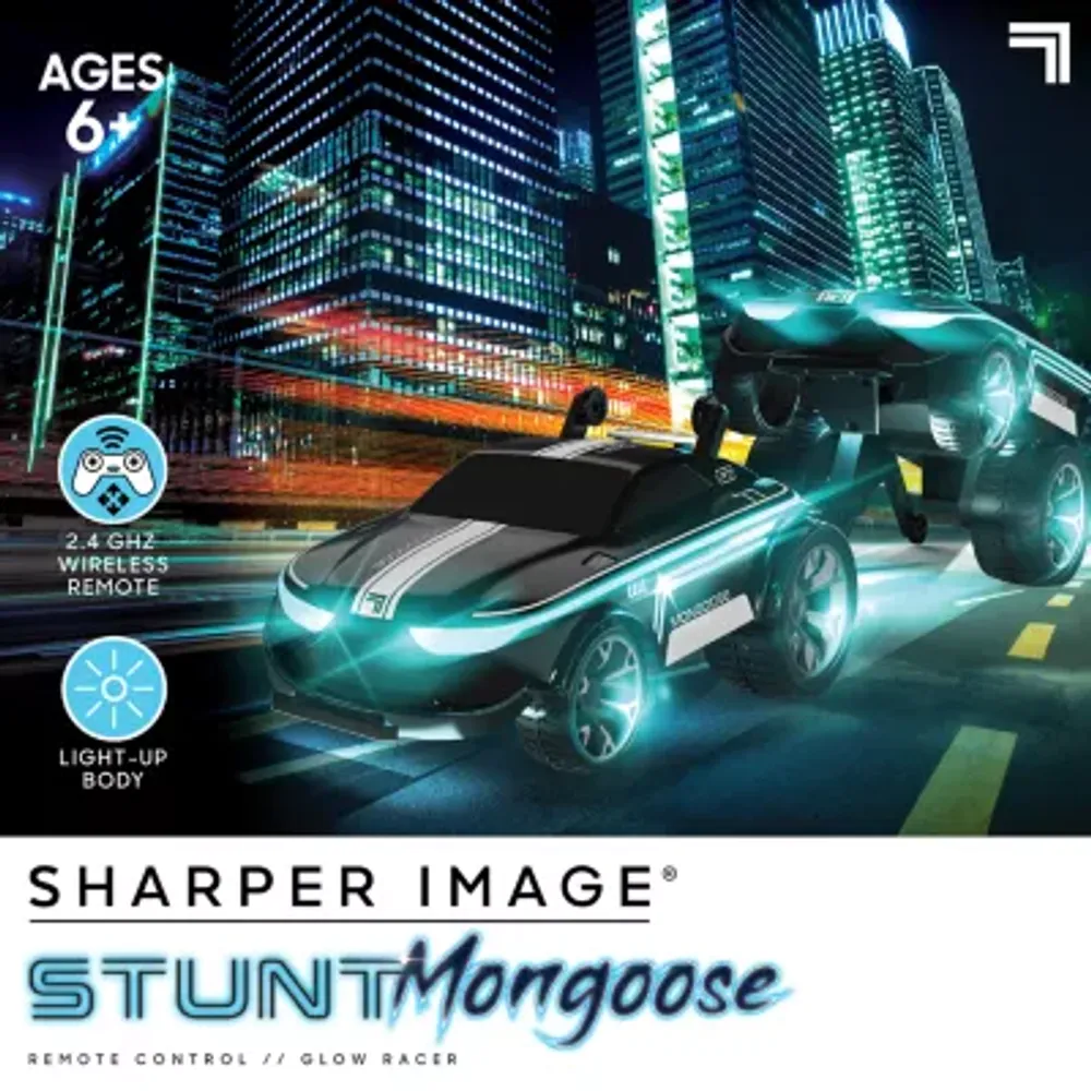 Sharper Image RC Stunt Mongoose Glow Racer Car with Light-up Body