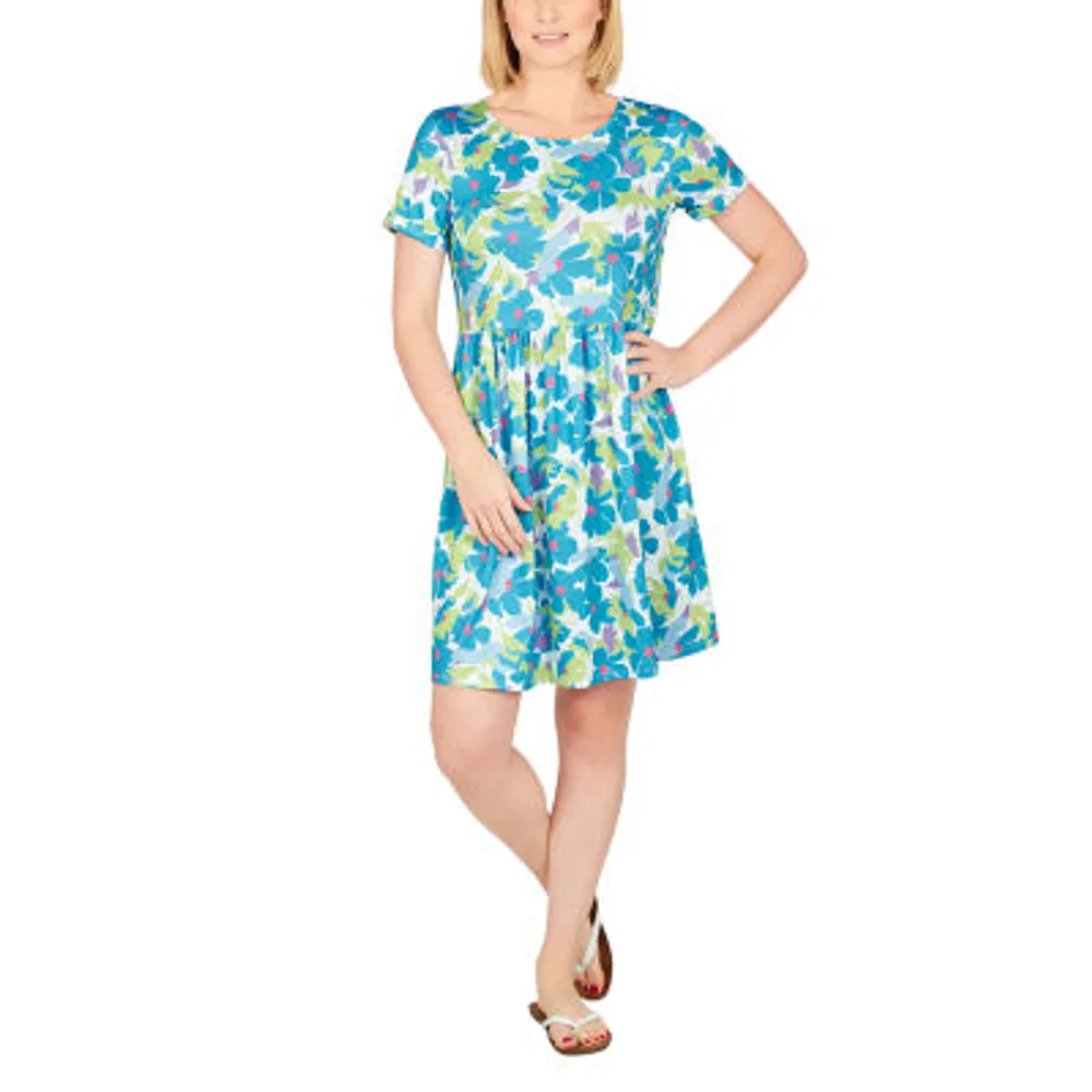 Larky Lark Short Sleeve Floral T-Shirt Dress