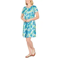 Larky Lark Short Sleeve Floral T-Shirt Dress