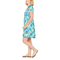 Larky Lark Short Sleeve Floral T-Shirt Dress