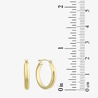 14K Gold Thick Hoop Earrings 