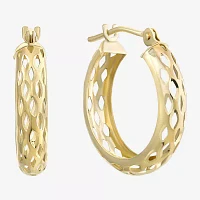 14K Yellow Gold Openwork Hoop Earrings