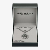 J.P. Army Men's Jewelry Stainless Steel 22 Inch Link Round Pendant Necklace