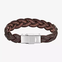 J.P. Army Leather Mens Stainless Steel Cord Bracelet