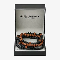 J.P. Army Men's Jewelry Black & Brown Wood 5-pc. Beaded Bracelet Set