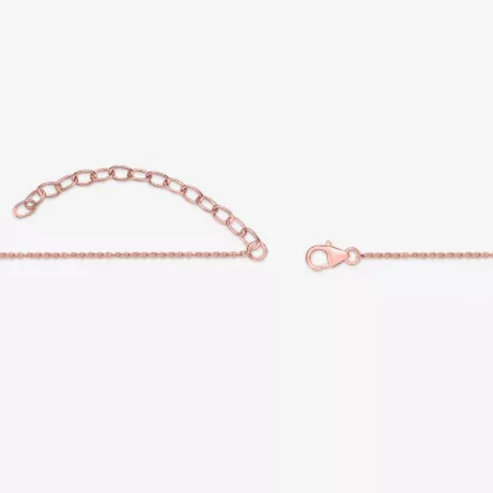 Womens Genuine Pink Morganite 10K Rose Gold Pendant Necklace