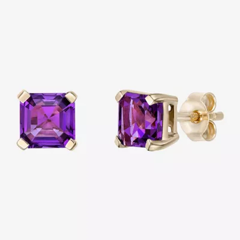 Gemstone 10K Gold 5.5mm Stud Earrings