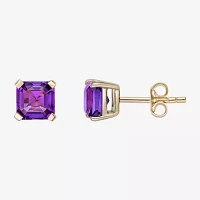 Gemstone 10K Gold 5.5mm Stud Earrings