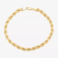 10K Gold / Inch Hollow Rope Chain Bracelet