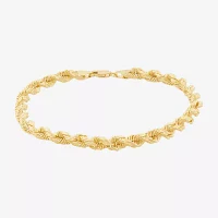 10K Gold / Inch Hollow Rope Chain Bracelet