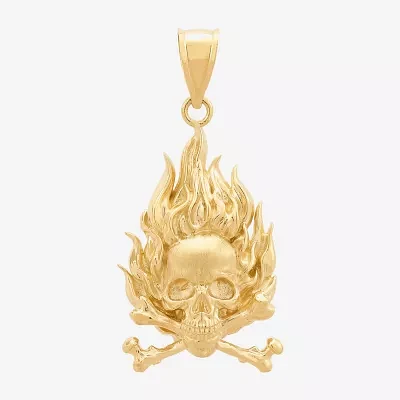 Mens 10K Gold Skull Pendants