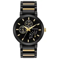 Bulova Futuro Mens Black Stainless Steel Bracelet Watch 98c124