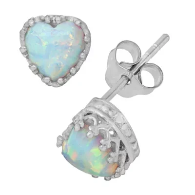 Simulated Opal Sterling Silver Earrings