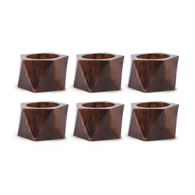 Design Imports Wood Triangle 6-pc. Napkin Ring