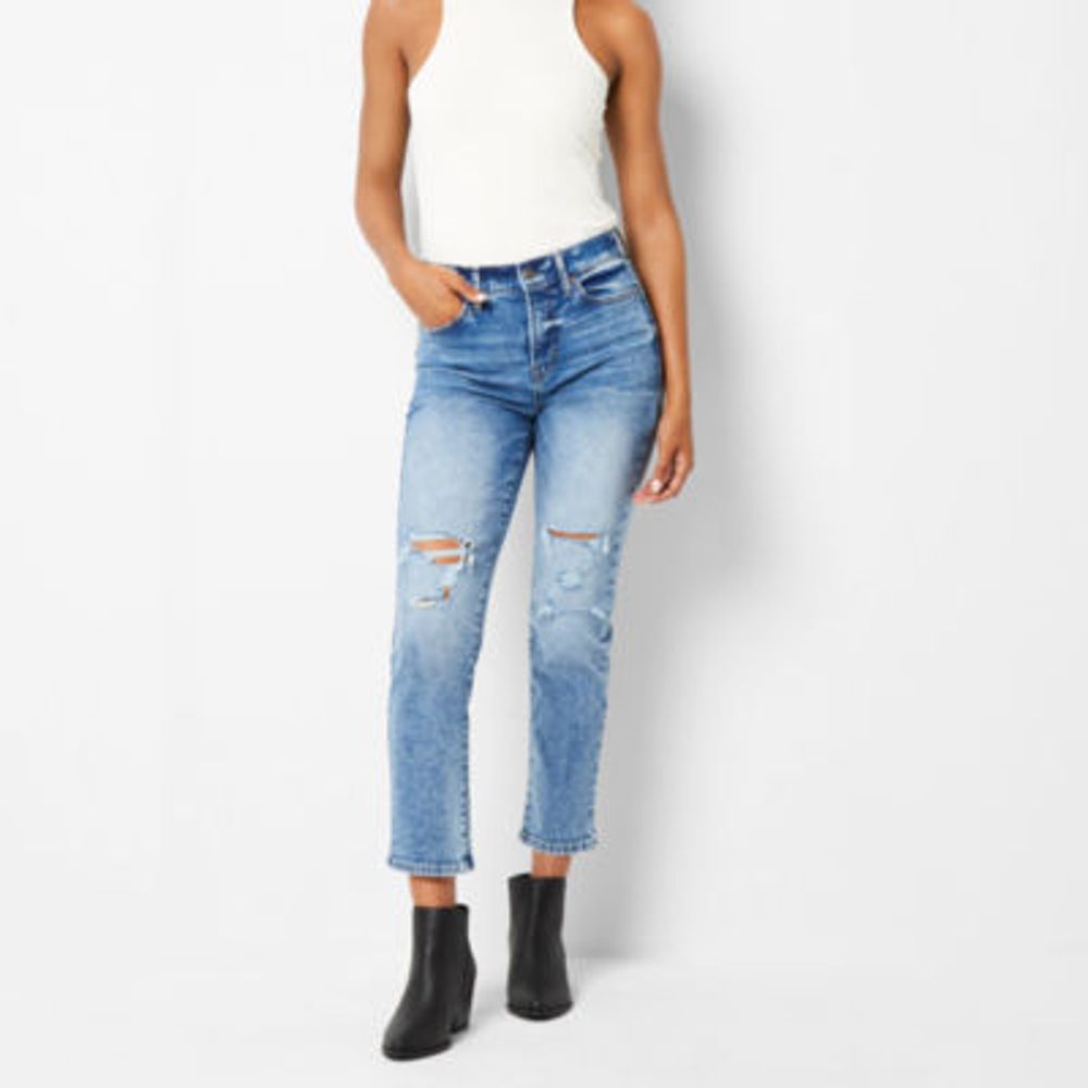 a.n.a Womens High Rise Straight Leg Jean