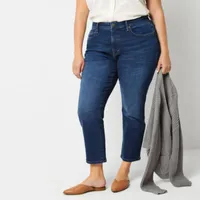 a.n.a Plus Womens High Rise Curvy Straight Leg Jean