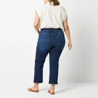 a.n.a Plus Womens High Rise Curvy Straight Leg Jean