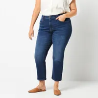 a.n.a Plus Womens High Rise Curvy Straight Leg Jean