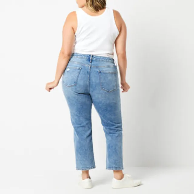 a.n.a Plus Womens High Rise Curvy Straight Leg Jean - JCPenney