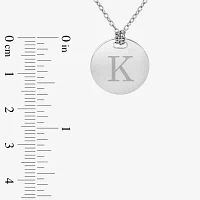 Personalized Sterling Silver 16mm Round Name Pendant Necklace