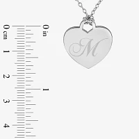 Personalized Sterling Silver Initial Heart Pendant Necklace