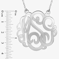 Personalized 14K Gold Over Sterling Silver 40mm Monogram Necklace