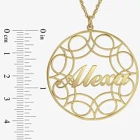 Personalized 14K Gold Over Silver Name Pendant with Design Necklace