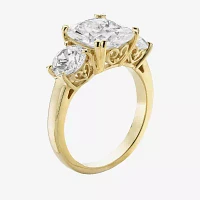 DiamonArt® Womens 5 3/4 CT. T.W. White Cubic Zirconia 14K Gold Over Silver 3-Stone Engagement Ring