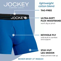 Jockey Everyday Casual Lightweight Cotton Blend Mens Boxer Briefs