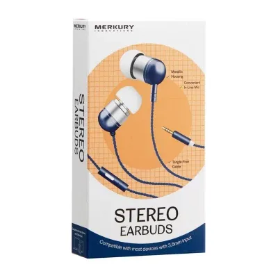 Merkury Innovations Metal Wired Earbuds with Mic