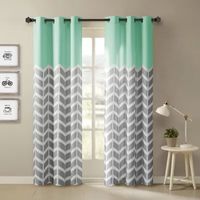 Intelligent Design Rayna Chevron Energy Saving Light-Filtering Grommet Top Set of 2 Curtain Panel