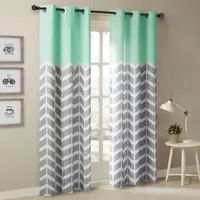 Intelligent Design Rayna Chevron Energy Saving Light-Filtering Grommet Top Set of 2 Curtain Panel