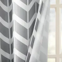 Intelligent Design Rayna Chevron Energy Saving Light-Filtering Grommet Top Set of 2 Curtain Panel