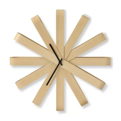 Umbra Ribbonwood 20 Inch Natural Silent/Non-Ticking Wall Clock