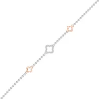10K Rose Gold Sterling Silver 10 Inch Solid Cable Ankle Bracelet