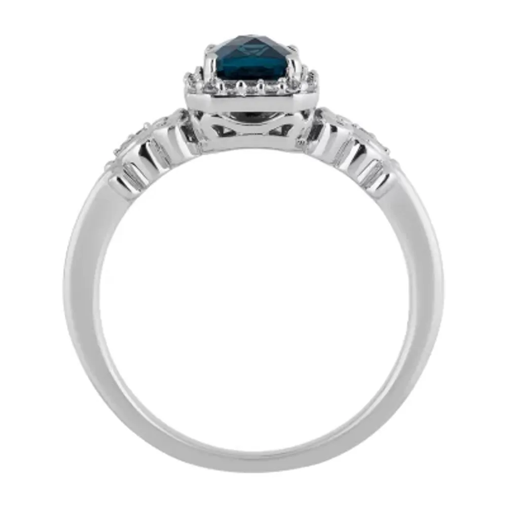 2.5 Carat Blue Topaz Tank Ring in 14K Yellow Gold