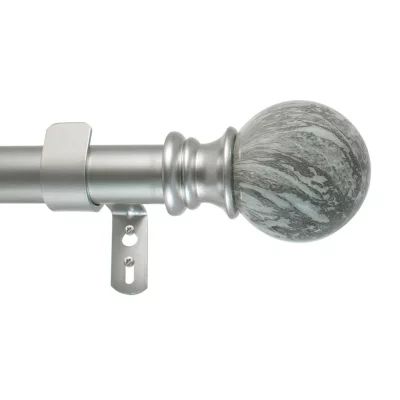 Decopolitan Gray Marble 1 IN Adjustable Curtain Rod