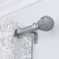 Decopolitan Gray Marble 1 IN Adjustable Curtain Rod