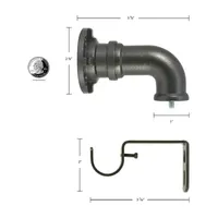 Decopolitan Industrial 1 Adjustable Curtain Rod