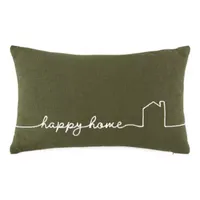 Linden Street House Rectangular Throw Pillow