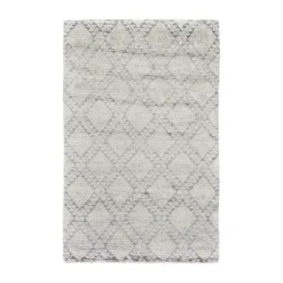 Weave And Wander Bahar Geometric Hand Knotted Indoor Rectangular Accent Rug