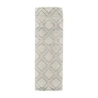 Weave And Wander Bahar Diamond Hand Knotted Indoor Rectangular Runner