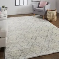 Weave And Wander Bahar Geometric Hand Knotted Indoor Rectangle Area Rug