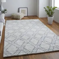 Weave And Wander Bahar Geometric Hand Knotted Indoor Rectangle Area Rug